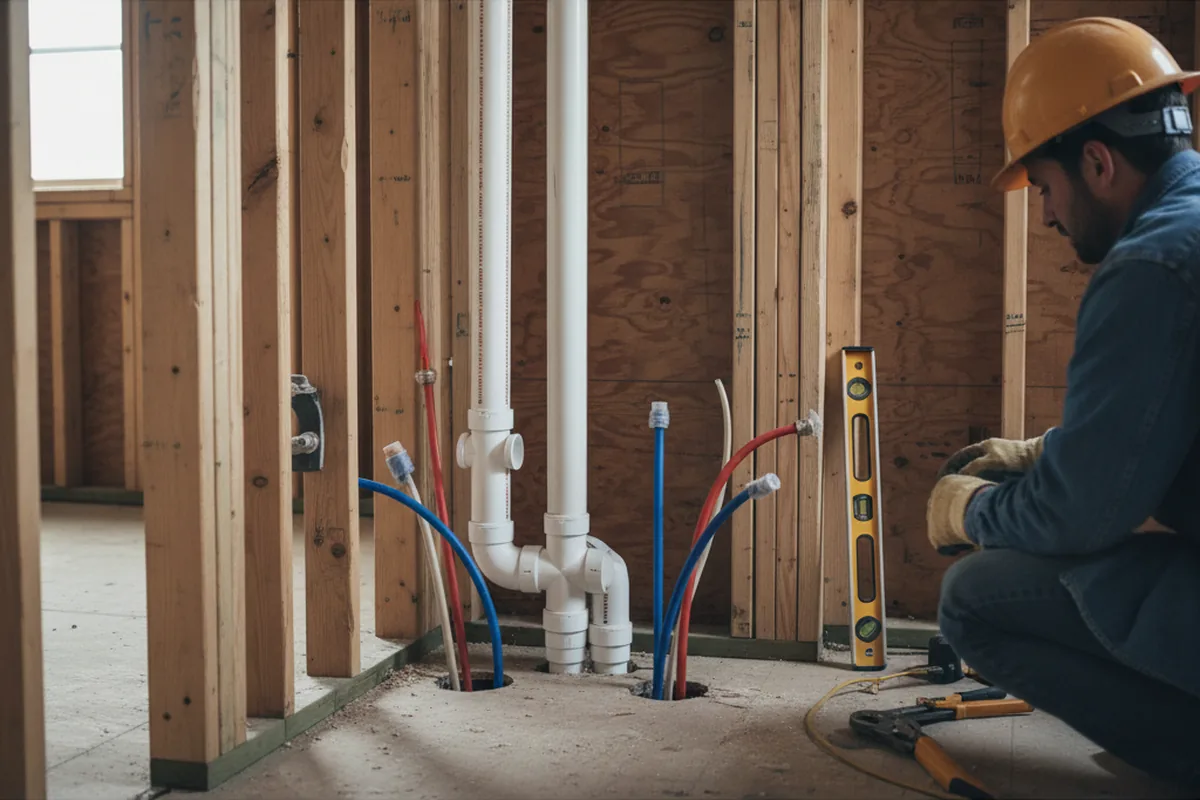 Drain and supply rough-in during Garbage Disposal Repair in Fair Haven